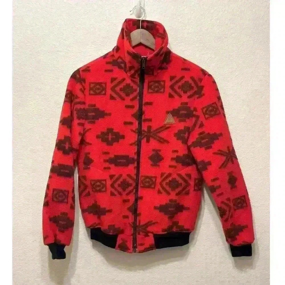 Vintage‎ London Fog Tribal Fleece Zip Up Jacket YOUTH 14-16 Southwestern Punchy - Picture 1 of 10